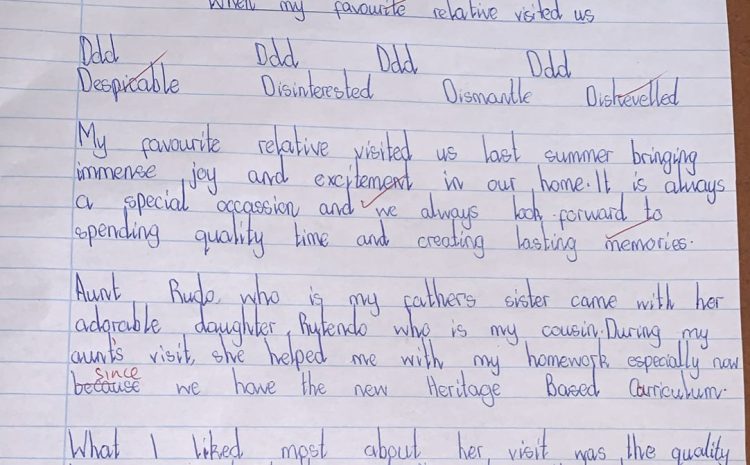 When my favourite relative visited us by Kuzivakwashe Chiyangwa